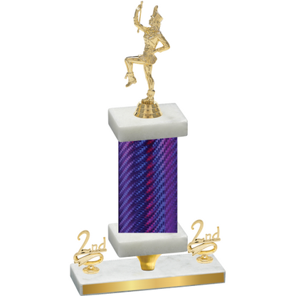 Premium Single Purple Carbon Fiber Second Place Majorette Trophy