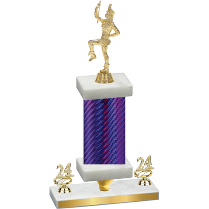 Premium Single Purple Carbon Fiber Year Majorette Trophy