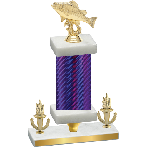 Premium Single Purple Carbon Fiber Victory Fishing Trophy