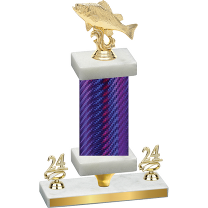 Premium Single Purple Carbon Fiber Year Fishing Trophy