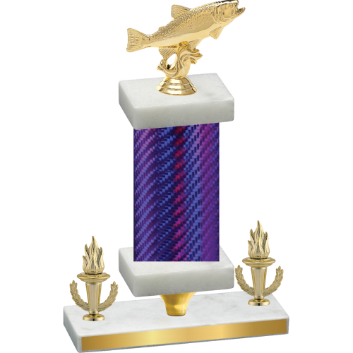 Premium Single Purple Carbon Fiber Victory Fishing Trophy