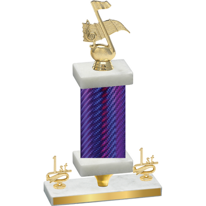 Premium Single Purple Carbon Fiber First Place Music Trophy