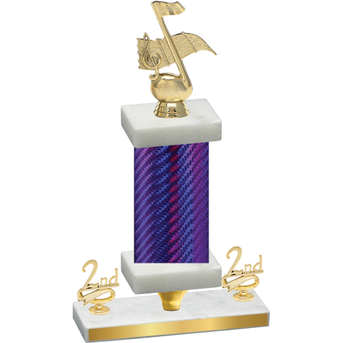 Premium Single Purple Carbon Fiber Second Place Music Trophy