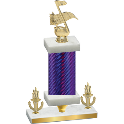 Premium Single Purple Carbon Fiber Victory Music Trophy