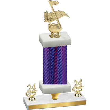 Premium Single Purple Carbon Fiber Year Music Trophy