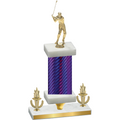 Premium Single Purple Carbon Fiber Victory Golf Trophy
