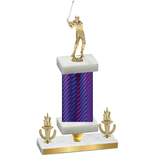 Premium Single Purple Carbon Fiber Victory Golf Trophy