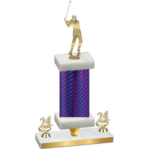 Premium Single Purple Carbon Fiber Year Golf Trophy