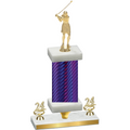 Premium Single Purple Carbon Fiber Year Golf Trophy