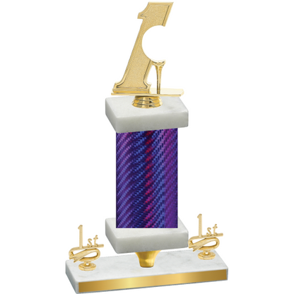 Premium Single Purple Carbon Fiber First Place Golf Trophy