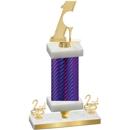 Premium Single Purple Carbon Fiber Second Place Golf Trophy