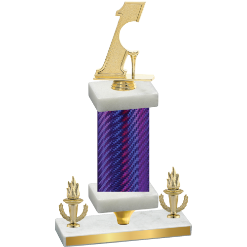 Premium Single Purple Carbon Fiber Victory Golf Trophy