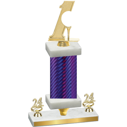 Premium Single Purple Carbon Fiber Year Golf Trophy