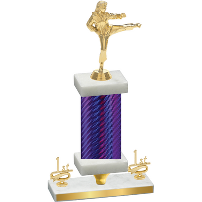 Premium Single Purple Carbon Fiber First Place Karate Trophy