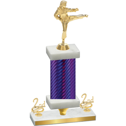 Premium Single Purple Carbon Fiber Second Place Karate Trophy