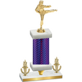 Premium Single Purple Carbon Fiber Victory Karate Trophy