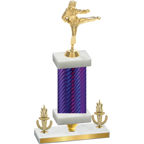 Premium Single Purple Carbon Fiber Victory Karate Trophy