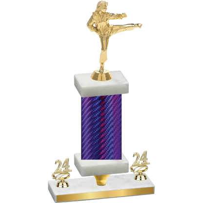 Premium Single Purple Carbon Fiber Year Karate Trophy