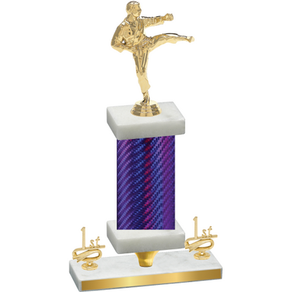 Premium Single Purple Carbon Fiber First Place Karate Trophy