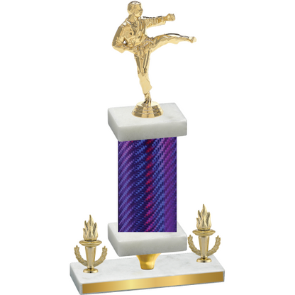 Premium Single Purple Carbon Fiber Victory Karate Trophy