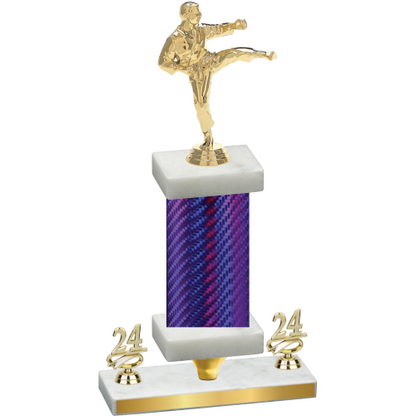 Premium Single Purple Carbon Fiber Year Karate Trophy