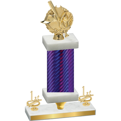 Premium Single Purple Carbon Fiber First Place Baseball Trophy