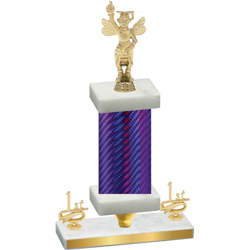 Premium Single Purple Carbon Fiber First Place Academics Trophy