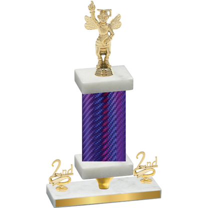 Premium Single Purple Carbon Fiber Second Place Academics Trophy