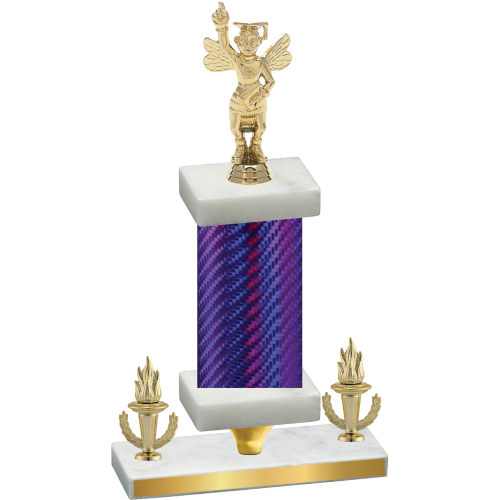 Premium Single Purple Carbon Fiber Victory Academics Trophy