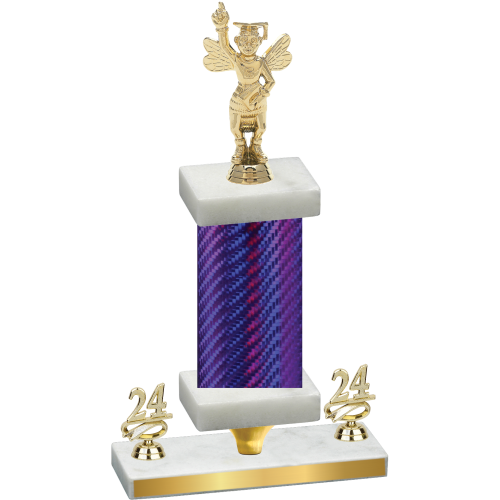 Premium Single Purple Carbon Fiber Year Academics Trophy