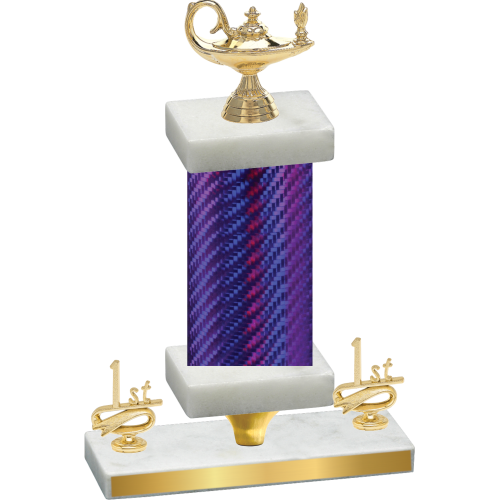 Premium Single Purple Carbon Fiber First Place Academics Trophy