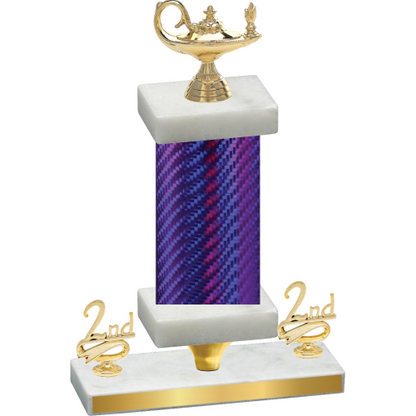 Premium Single Purple Carbon Fiber Second Place Academics Trophy