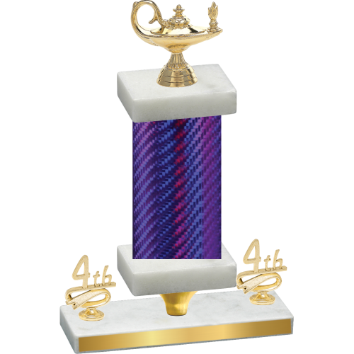 Premium Single Purple Carbon Fiber Fourth Place Academics Trophy