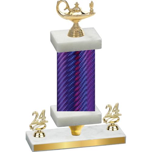 Premium Single Purple Carbon Fiber Year Academics Trophy