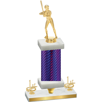 Premium Single Purple Carbon Fiber First Place Softball Trophy