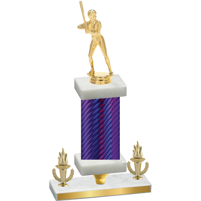 Premium Single Purple Carbon Fiber Victory Softball Trophy