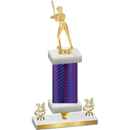 Premium Single Purple Carbon Fiber Year Softball Trophy