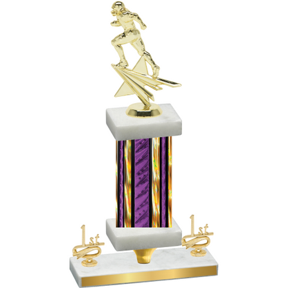 Premium Single Purple Glacier First Place Football Trophy