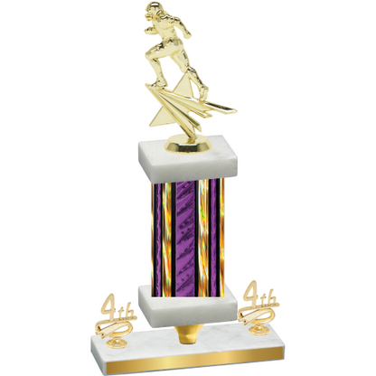 Premium Single Purple Glacier Fourth Place Football Trophy