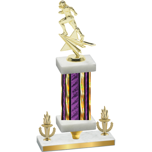 Premium Single Purple Glacier Victory Football Trophy