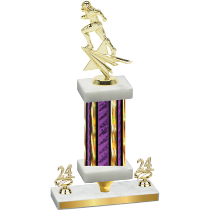 Premium Single Purple Glacier Year Football Trophy