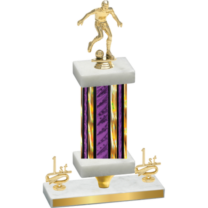 Premium Single Purple Glacier First Place Soccer Trophy