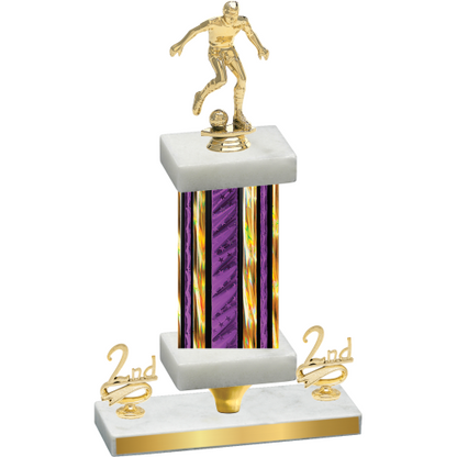 Premium Single Purple Glacier Second Place Soccer Trophy