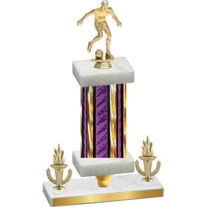 Premium Single Purple Glacier Victory Soccer Trophy