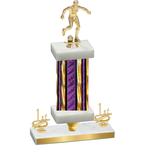 Premium Single Purple Glacier First Place Soccer Trophy