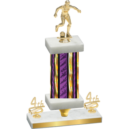 Premium Single Purple Glacier Fourth Place Soccer Trophy