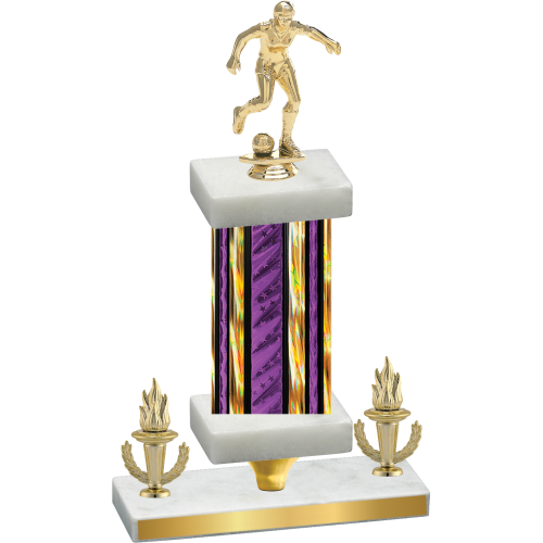 Premium Single Purple Glacier Victory Soccer Trophy