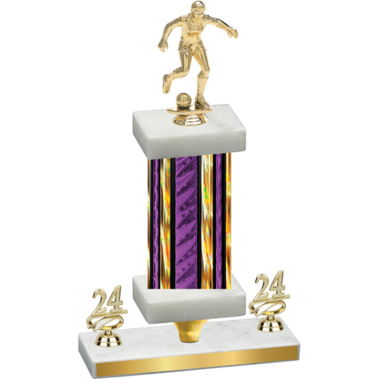 Premium Single Purple Glacier Year Soccer Trophy