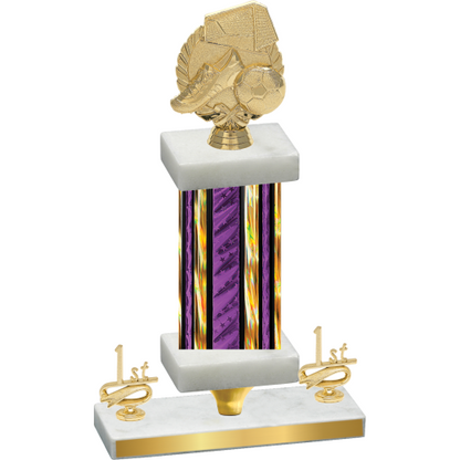 Premium Single Purple Glacier First Place Soccer Trophy