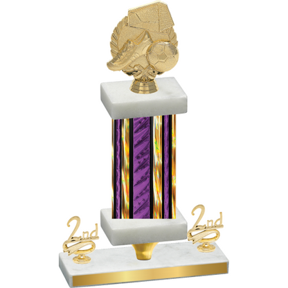 Premium Single Purple Glacier Second Place Soccer Trophy